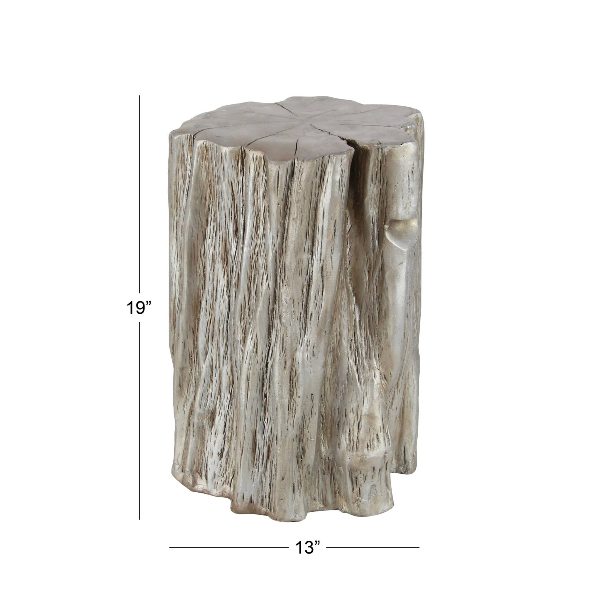 19" Gold Fiberglass Eclectic Footstool